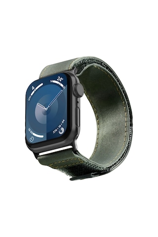 Watch 10 46mm Uyumlu Kumaş Kordon Raptic Canvas Serisi Koyu Yeşil