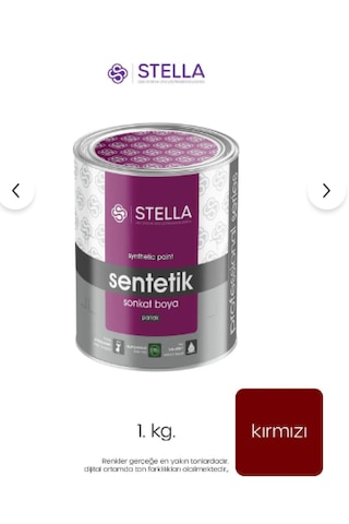 Stella Son Kat Yağlı Boya Sentetik 1 Kg Kırmızı 0.75 KG