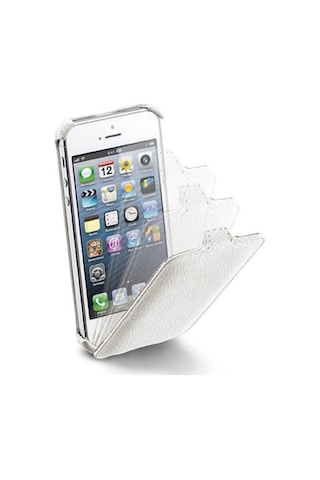 Apple Uyumlu iPhone Cellular Line Se 5s 5 İle Flap Mıknatıssız Kılıf Beyaz Flap5w