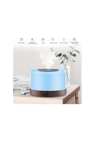 Aromaterapi Esansiyel Yağı Difüzör, 500ml Ultrasonik Aroma Ayarlanabilir Sis Modu İle Serin Sis Nemlendirici, Susuz Otomatik Kapatma Ve Uzaktan Kumanda, 7 Renk Değiştiren Led Gece Işıkları Ev İçin