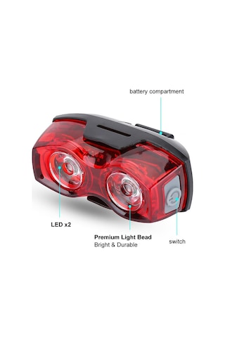 Çift Ledli Su Geçirmez Bisiklet Stop Lambası