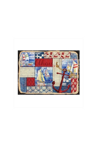 Bedeko Kırk Yama Deniz Temalı Hediyelik Ahşap Tablo 50 Cm X 70 Cm