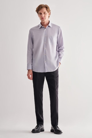 Gri Sert Yaka Uzun Kol Easy To Iron Comfort Fit Pamuklu Gömlek 1004255182 Gri