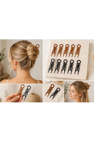 Xmlbayiciniz 10 Adet Kadın Hair Pin Saç Topuz Çubukları Kadın Toka Çocuk Mandal Toka, Kız Çocuk Kahve Çok Renkli