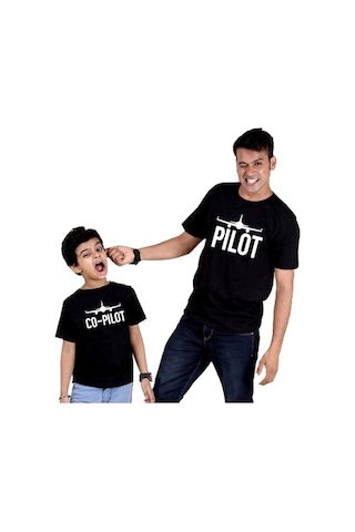 Erkek Çocuk Veya Baba T-Shirt - Siyah