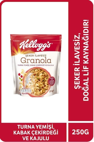 Kellogg's Şeker İlavesiz Turna Yemişi Kabak Çekirdeği ve Kajulu Granola 250 G