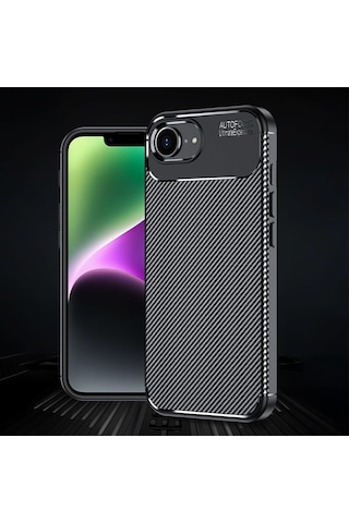 Apple Uyumlu iPhone 16e Kılıf Focus Carbon Silikon Kapak Lacivert