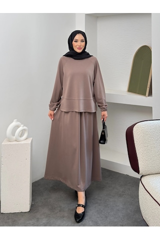 Mihran Butik Elite Model Modal Kumaş Kadın Alt Üst Takım Sütlü Kahve