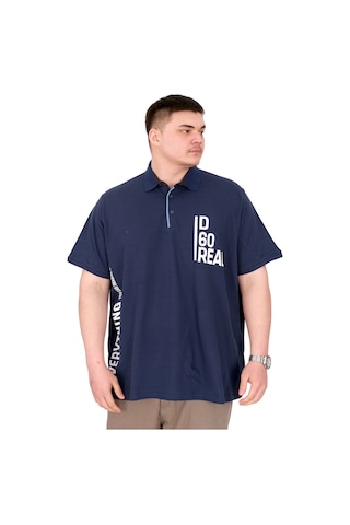 Mode Xl Büyük Beden Erkek T-shirt Polo Yaka Real U25309 İndigo İndigo