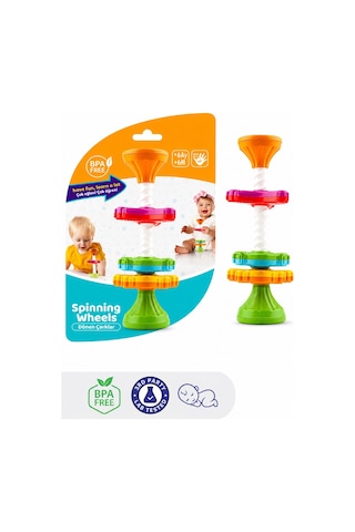 Eğitici Zeka Oyuncağı Dönen Çarklar Mama Sandalyesi/oyuncak + Pipet Hediye