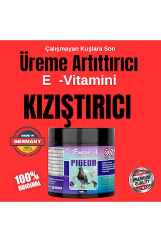 Feroxit Güvercinler İçin Üreme Destek & Kızıştırıcı Ve E-vitamin 100 G Feroxit Güvercinler İçin Üreme Destek & Kızıştırıcı Ve E-vitamin 100 G