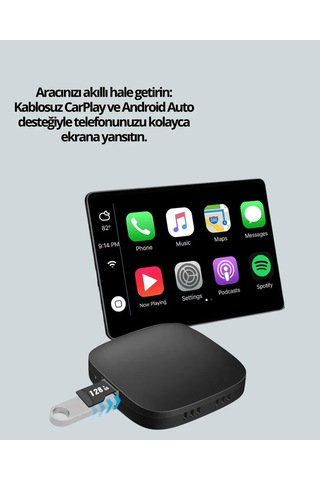 5. 8ghz Wifi Destekli Kablosuz Android Auto Dönüştürücü Yeni Nesil