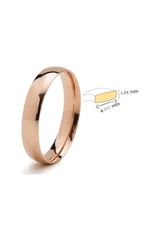 Altın Nesil Alyans - Bombeli Rose Gold Klasik Alyans