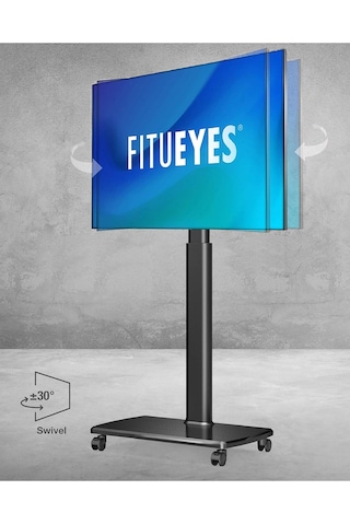 Fitueyes Tekerlekli Tv Sehpası, 32-70 Inç Lcd Led Ekran, Döner 60 Derece Ve Yükseklik Ayarlanabilir Antrasit 189437026
