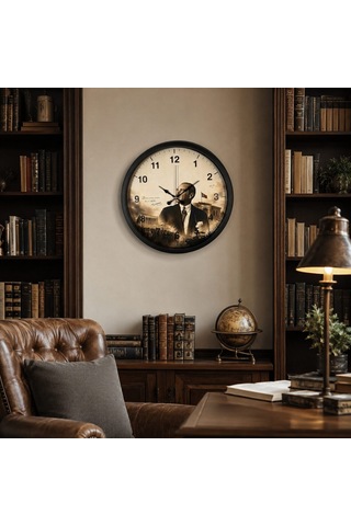 Cumhuriyet Mirası Siyah 40 X 40 Cm Metal Duvar Saati