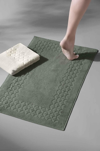 Biscay Bathmat Olive - Ekstra Yumusak, Modern %100 Pamuk 50X75Cm. Yeşil
