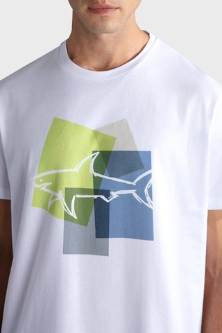 Paul & Shark Erkek T Shirt 24411073 010 Beyaz Beyaz