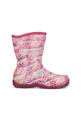 514 Çocuk Okul Öncesi Sıcak Astar Yağmur Çizmesi Pembe