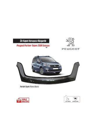 Peugeot Partner Tepee Ön Kaput Koruyucu 2009+ Parlak Siyah 3.2 Mm
