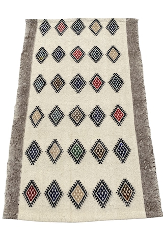 El Dokuma %100 Yün Küçük Kilim 67x108 Karışık Renkli Yün Kilim