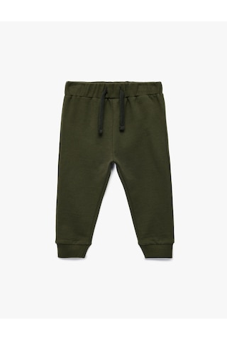 Koton Pamuklu Beli Bağcıklı Basic Şardonlu Jogger Eşofman Altı Yeşil 6wmb40104tk Yeşil