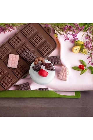 Trendooze 12 Gözlü 3d Silikon Çikolata Kalıbı Elektriksiz Isıtma Kahverengi Mutfak Aksesuarı Gaojunshop01