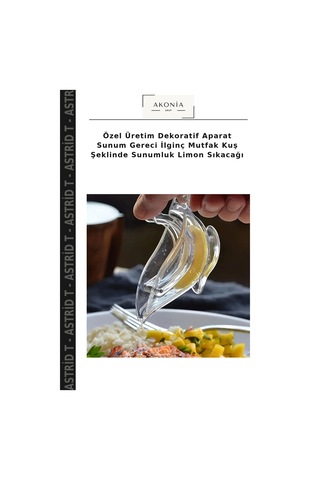 Özel Üretim Dekoratif Aparat Sunum Gereci İlginç Mutfak Kuş Şeklinde Sunumluk Limon Sıkacağı Çok Renkli