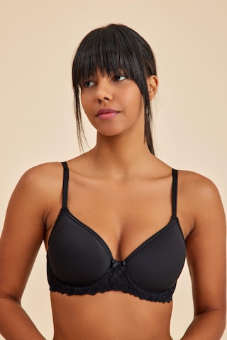 Victoria Siyah Balenli Dantelli Dolgusuz Toparlayıcı Balkonet Sütyen siyah