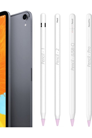 Apple Pencil 1-2 Nesil Pro Usb-c Uyumlu Kalem Ucu Koruyucu Silikon Kılıf Ve Kutusu 8'li Mix Paket Şeffaf