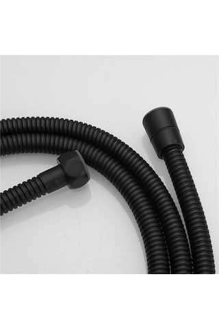 Duş Hortumu Ekstra Uzun, 79 İnç Duş Hortumu, Duş Başlığı Uzatma Hortumu, El Duş Hortumu Mat Siyah Mat - Siyah
