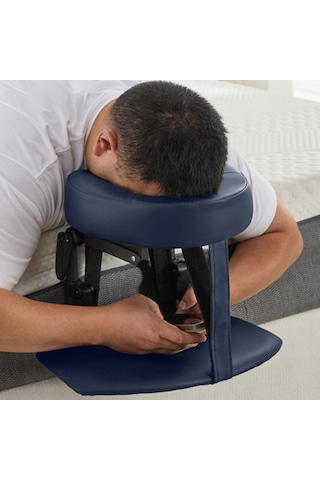 Fashioncha Ev Yatak Seti Yüz Yastıklı Masaj Seti Ayarlanabilir Kafalık El Dayanağı Rahatlama İçin Pu Süngerden Yapılmış Ergonomik Destek, Gri Mavi