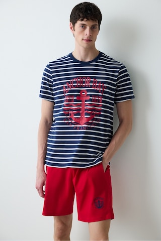 Penti Stripe Anchor Çok Renkli Şortlu Pijama Takımı