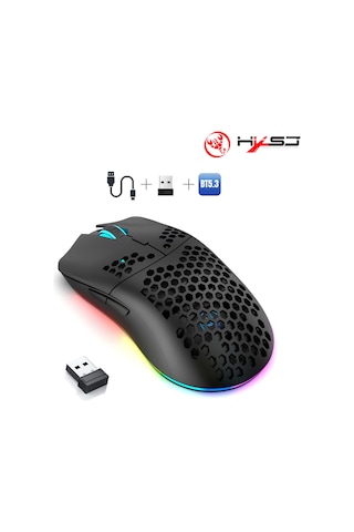 T66 Kablosuz 3 Modlu Mouse-650 Mah Batarya - 12000 Fps - 20g - Rgb Aydınlatma Diğer