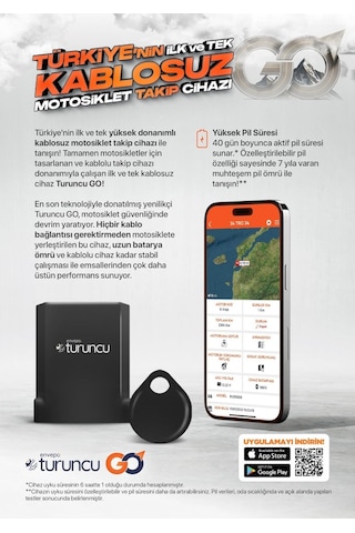 Turuncu Go Kablosuz Motosiklet Takip Cihazı 12 Aylık