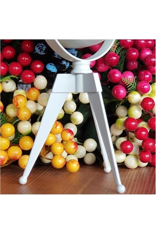 Masa Saati Retro Tripod Saat Oturma Odası Ferforje Saat Beyaz Beyaz