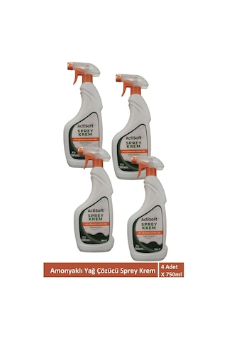 Amonyaklı Yağ Çözücü Sprey Krem 4 Adet X 750 Ml 4'lü Set