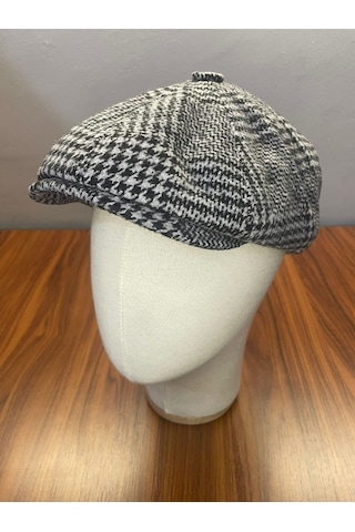 Hamze Peaky Blinders Vintage Model Ekoseli Kışlık Kasket Şapka Gri