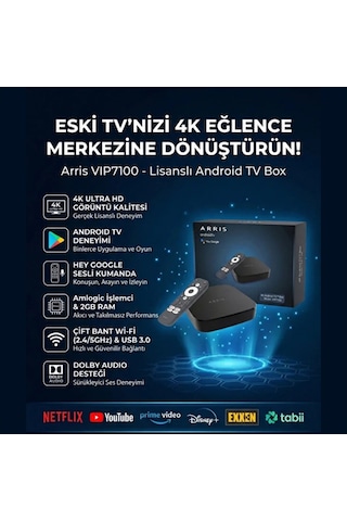 Arris 4k Android 12 Tv Box  Lisanslı Sesli Komutlu Kumanda Akıllı Televizyon Kutusu