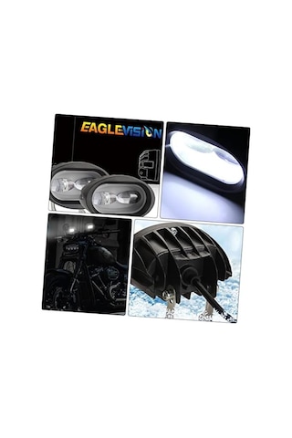 Led Spot Işık Ve Beyaz Projektör Lens Çakarlı Oval Çift Gözlü Led Off Road Lamba Motosiklet Ve İş Makinesi Projektörü 12v-85v