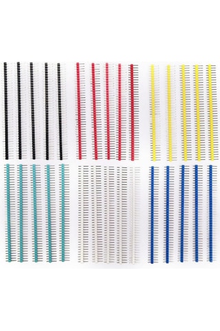 30 Adet 40 Pin Erkek Header Seti 6 Renkli 2.54mm Kırılabilir