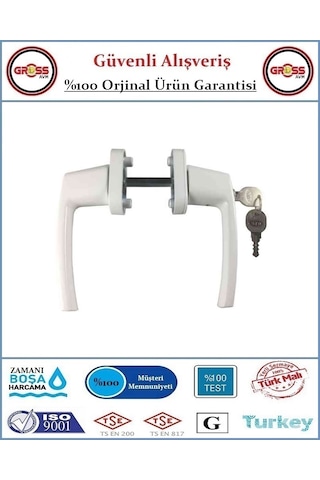 Pimapen Pencere Ve Balkon Kapı Kolu - Anahtarlı Kilitli - İkili