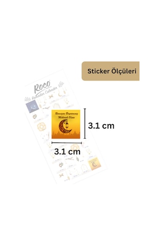 Roco Paper Ramazan Temalı Advent Takvim Sticker Seti - Dekoratif 30 Günlük Calender Etkinlik Çıkartma Seti Çok Renkli