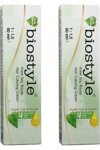 Biostyle Bitki Özlü Argan Ve Keratin 7.43 Tarçın Bakır 2 Adet 60 Ml Saç Boyası Oksidansız