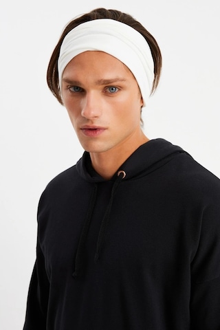 Erkek 4 Fonksiyonlu Koruyucu Pamuklu, Esnek, Terletmez, Bandana, Boyunluk, Maske - Tek Ebat / Beyaz Beyaz