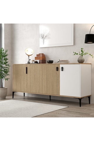 4005 Neva Konsol 180 Cm Yunus - Sepet - Beyaz Konsol - Tv Ünitesi - Yemek Odası Yunus - Beyaz - Sepet