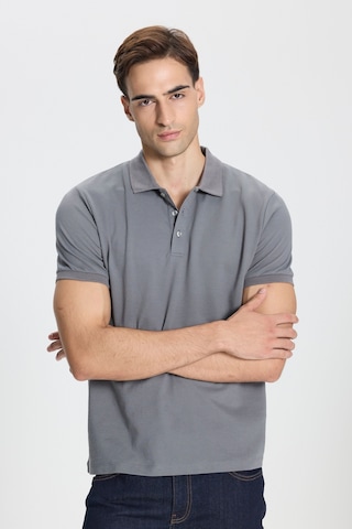 Ac&Co / Altınyıldız Classics Erkek Grı-grı Pamuklu Slim Fit Dar Kesim Polo Yaka Tişört