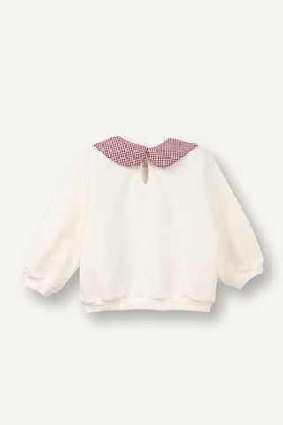 Defacto Regular Fıt Büyük Yaka Floral Kalın Sweatshirt Kumaşı Sweatshirt Kız Bebek G8154a526sper99 Ekru-er99