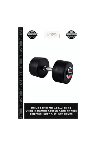 Delux Serisi Mb-11312 35 Kg Olimpik Dambıl Kauçuk Kaplı Fitness Ekipmanı Spor Aleti Kondisyon