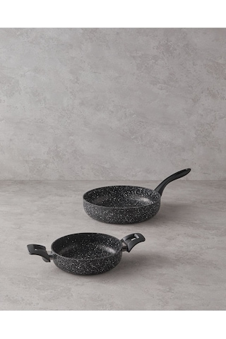 Granada Alüminyum 2 Parça Tava-sahan Setı 20x26 Cm Siyah Siyah