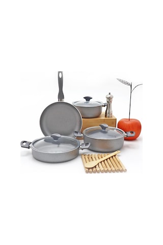 Papilla Fred 7 Parça Granit Tencere Takımı-Gri